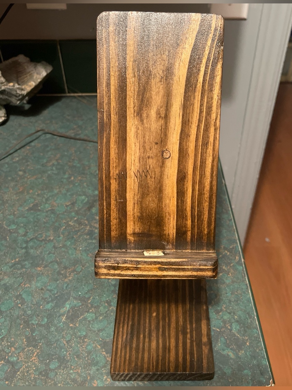 Handmade Wooden Phone or Tablet Stand in Warm Brown